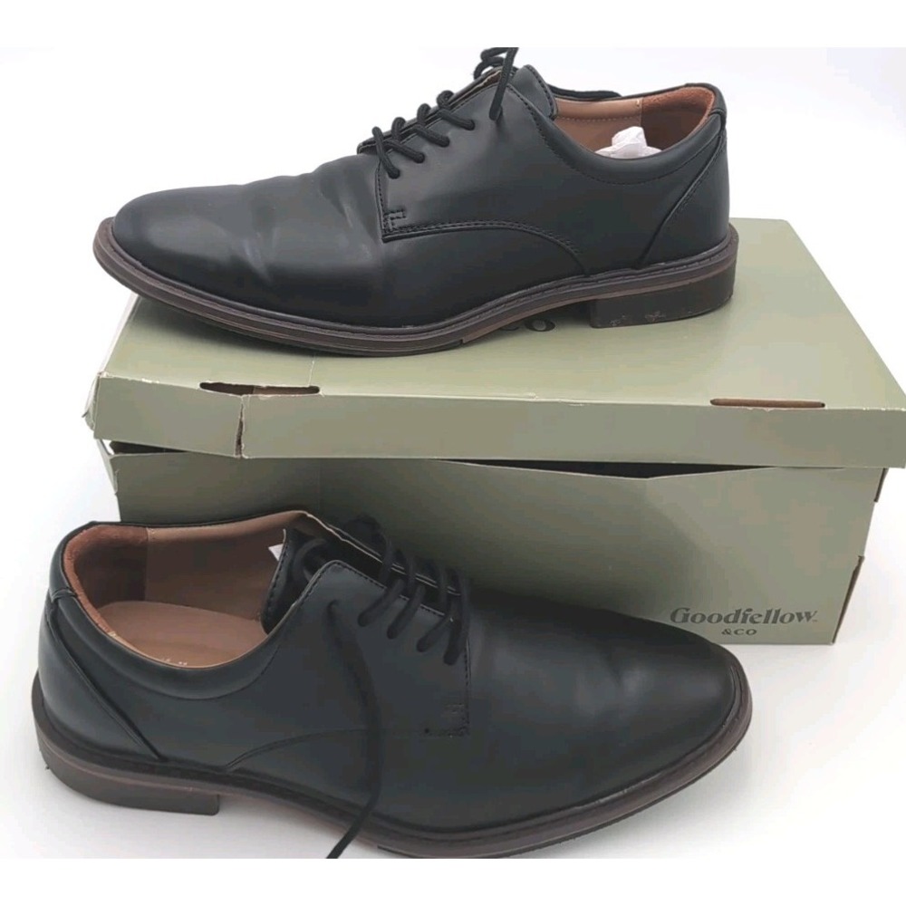 Goodfellow Mens Leo Flats Dress Casual Oxford Dress Shoe Black Size 10
